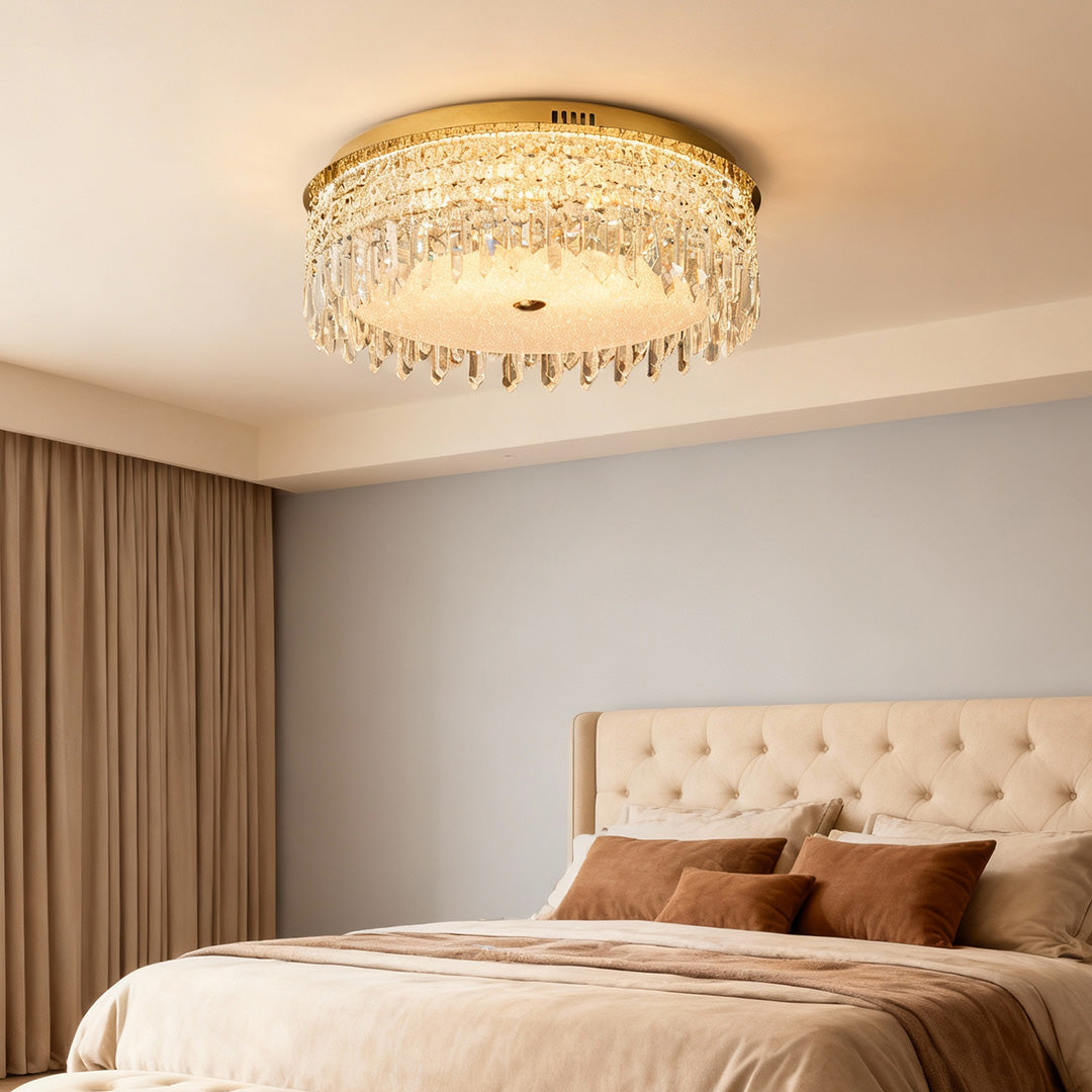 Crystal Ceiling Lights Flush Mount Luxury Metal Light
