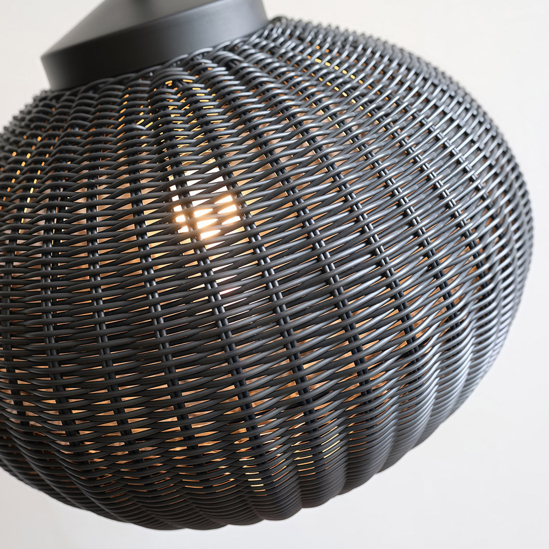 Black Woven Pendant Light Outdoor Waterproof Ceiling Light