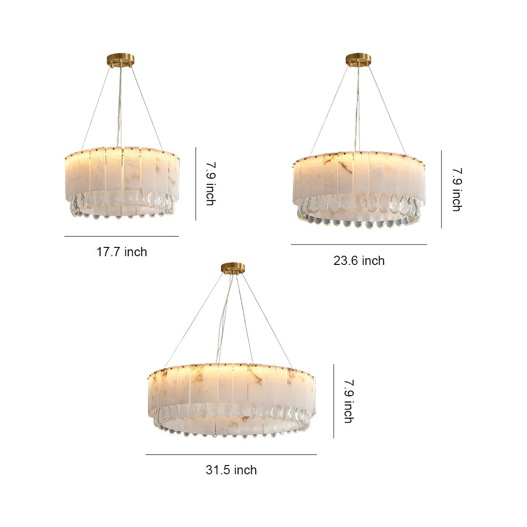 Modern Brass Chandelier Luxury Cloud Stone Ceiling Light