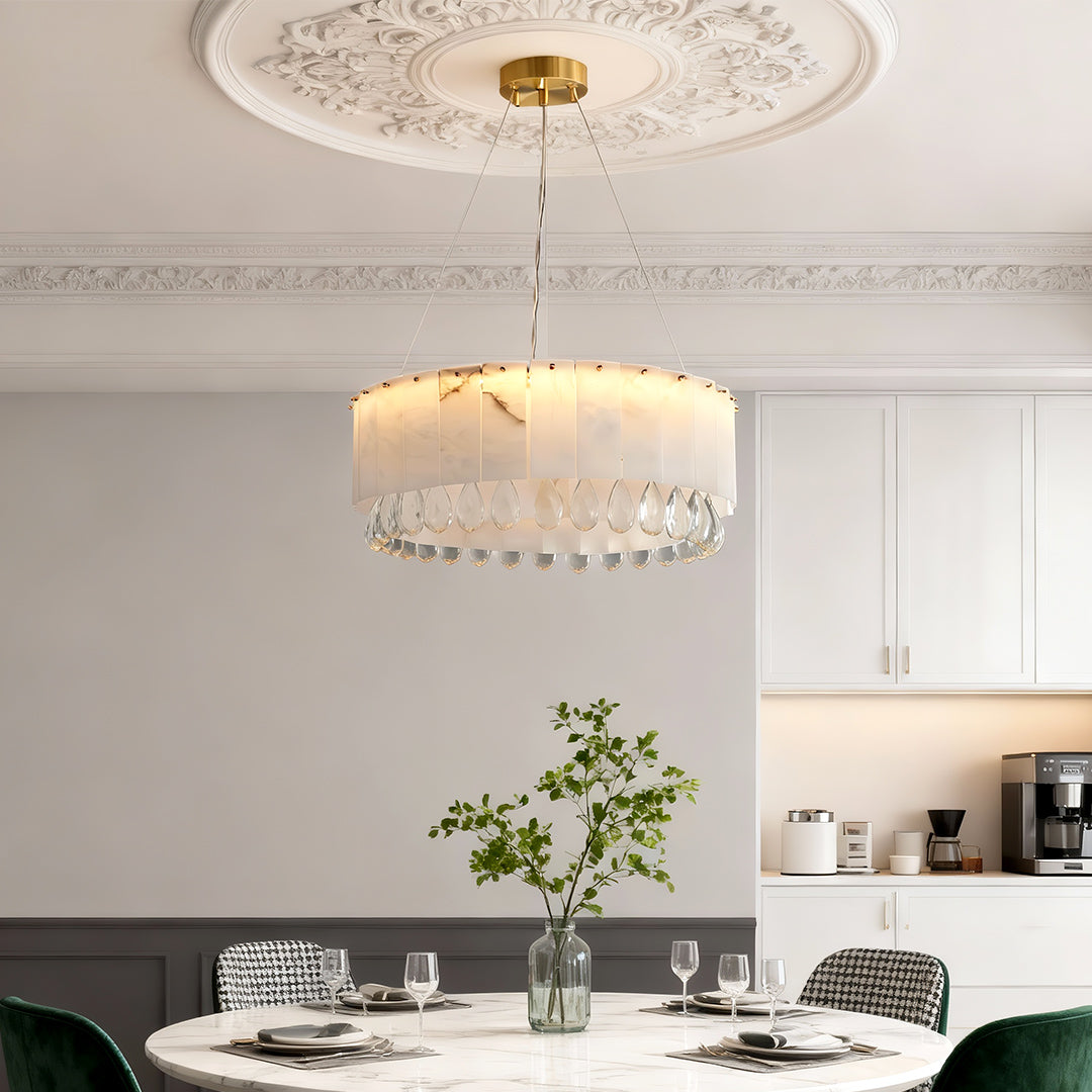 Modern Brass Chandelier Luxury Cloud Stone Ceiling Light