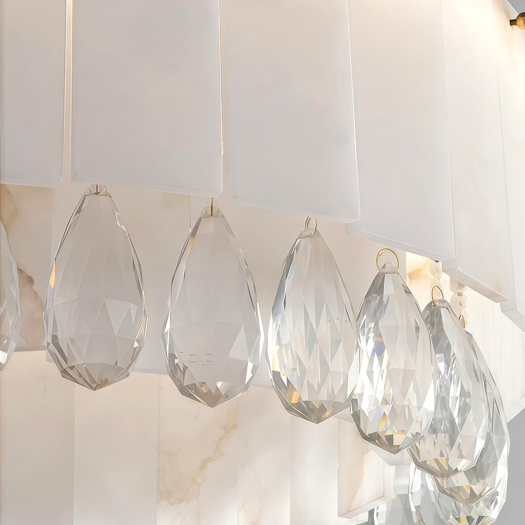 Modern Brass Chandelier Luxury Cloud Stone Ceiling Light
