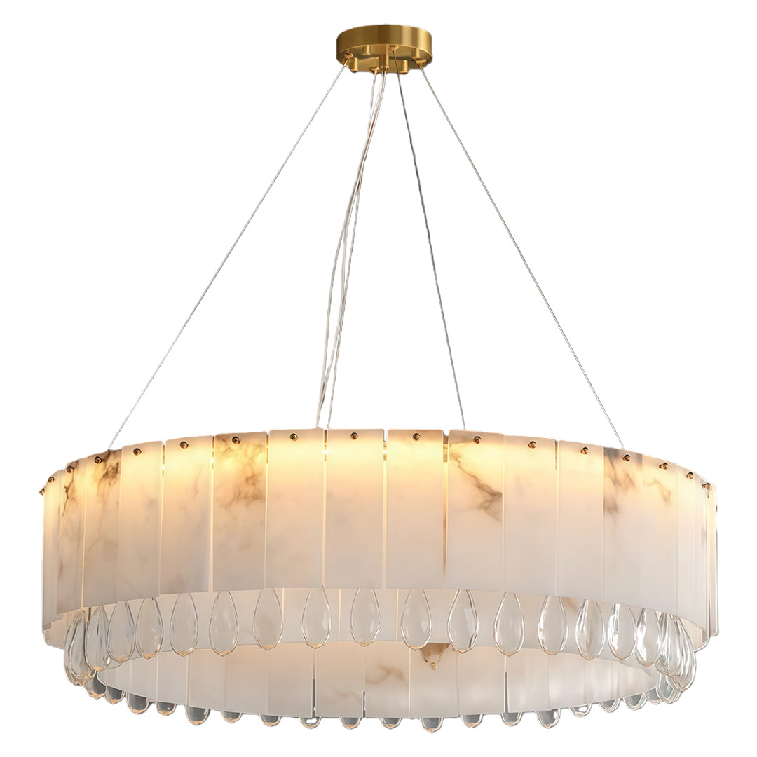 Modern Brass Chandelier Luxury Cloud Stone Ceiling Light