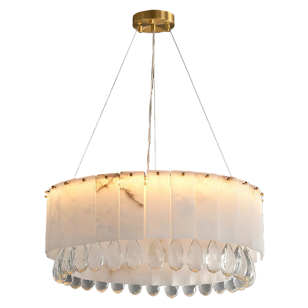 Modern Brass Chandelier Luxury Cloud Stone Ceiling Light