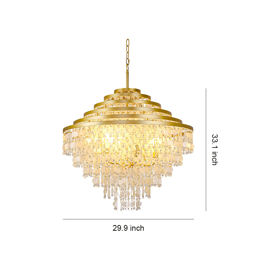 Hanging Shell Chandelier Glamorous Artistic Gyro Ceiling Light