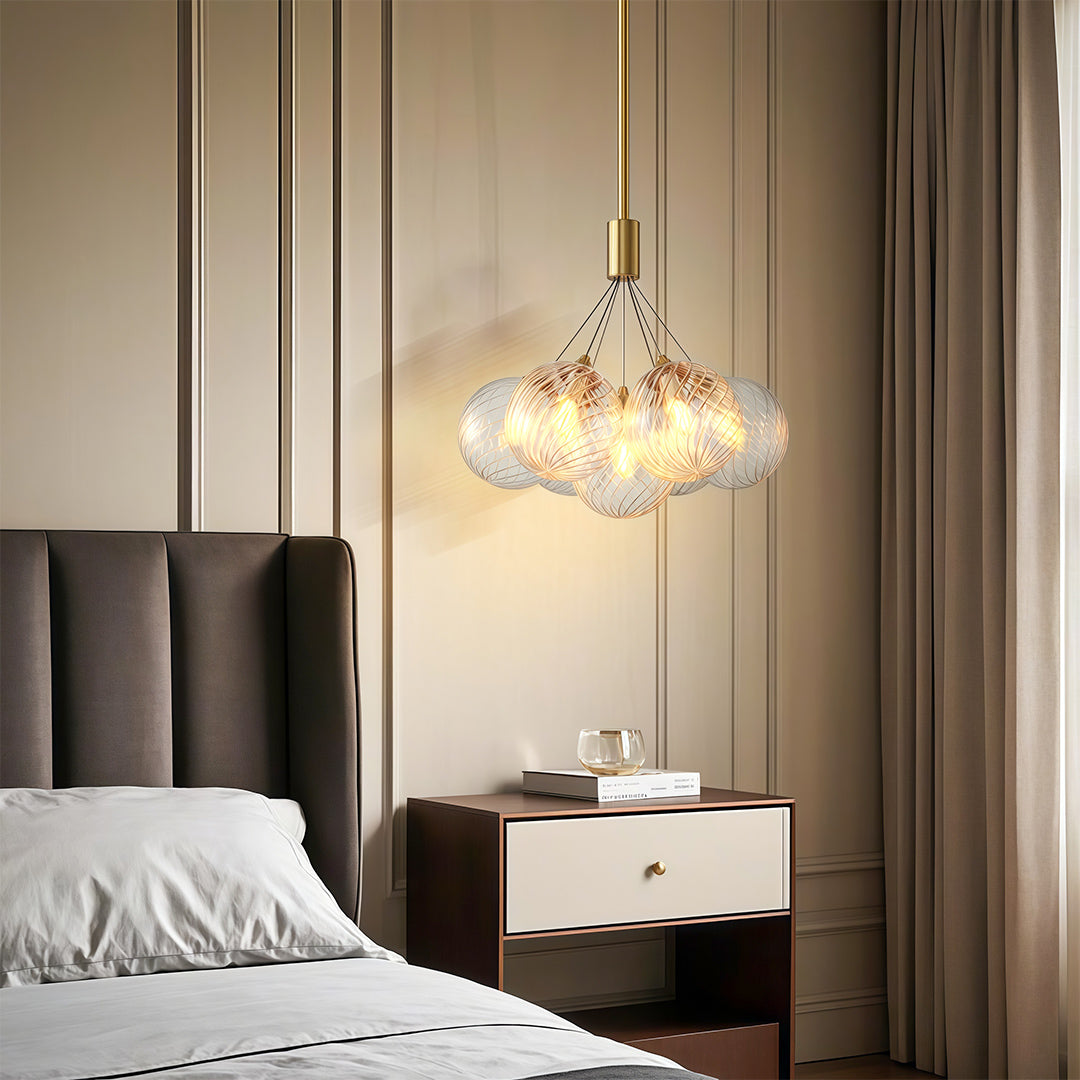 Modern Bubble Chandelier Minimalist Solid Copper Ceiling Light