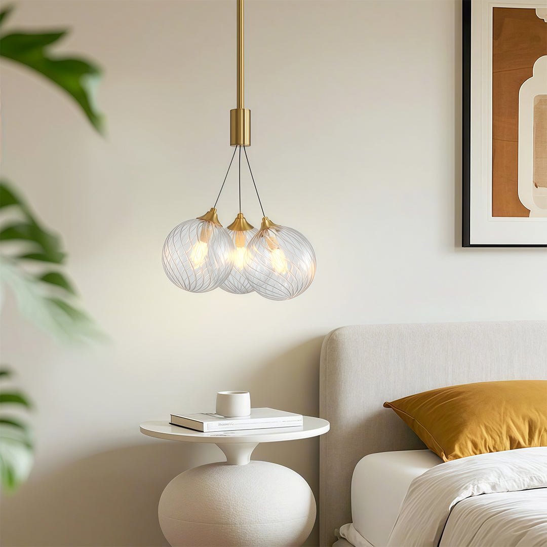 Modern Bubble Chandelier Minimalist Solid Copper Ceiling Light