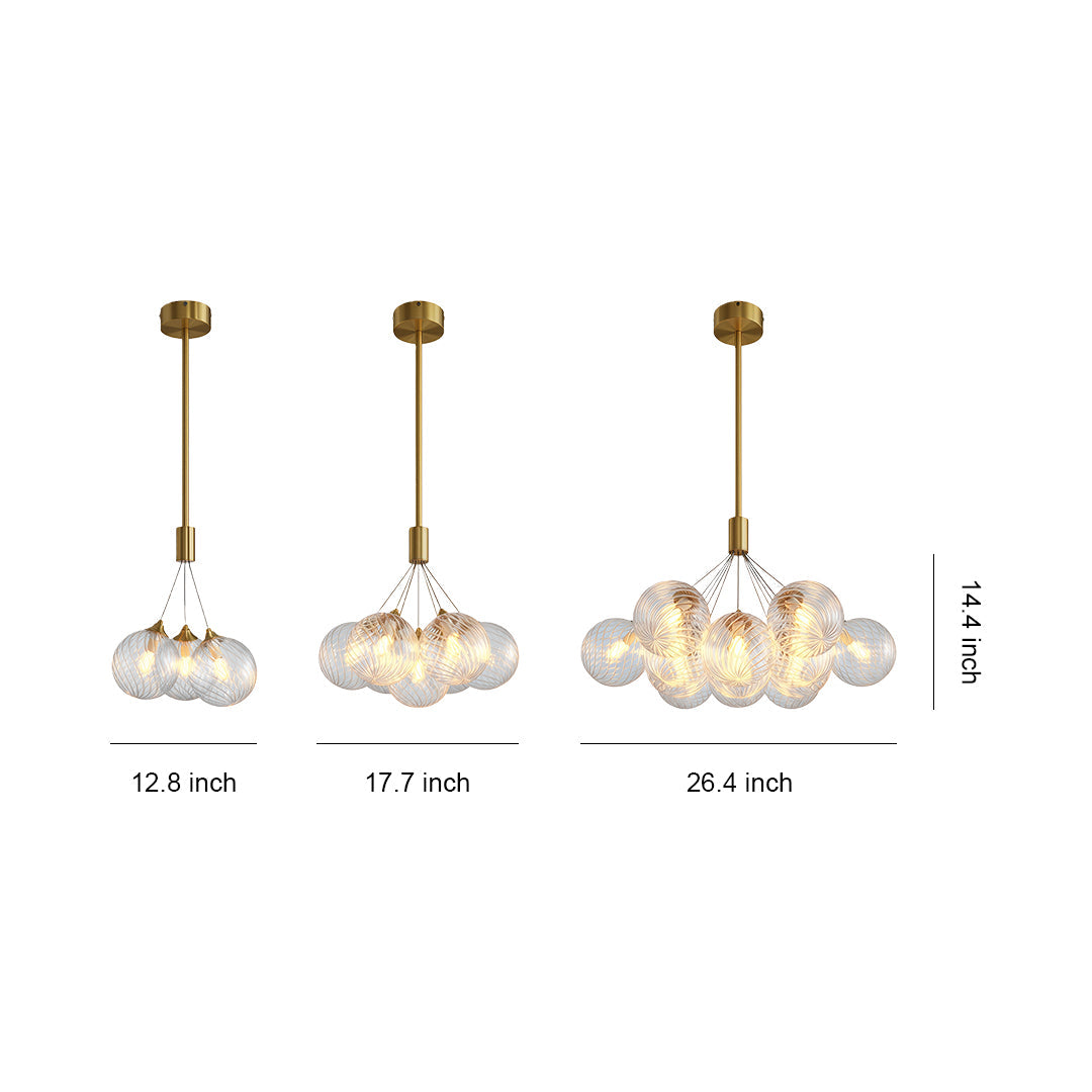Modern Bubble Chandelier Minimalist Solid Copper Ceiling Light