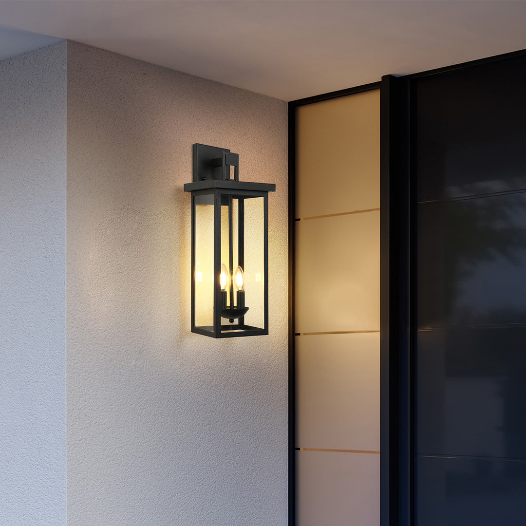 Black External Wall Lights Outdoor Courtyard Waterproof LED Light