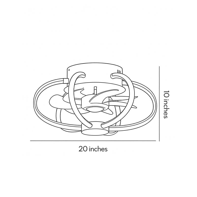 Modern Ceiling Fan and Light Smart Dimmable LED Light