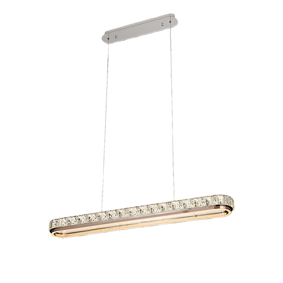 Chrome Pendant Lights Luxury Linear Crystal Ceiling Lights