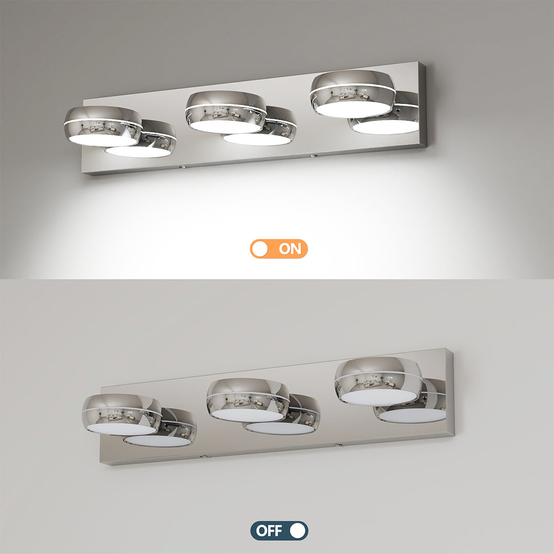 Chrome Bathroom Vanity Light Luxury Minimalist Aluminum Mirror Light