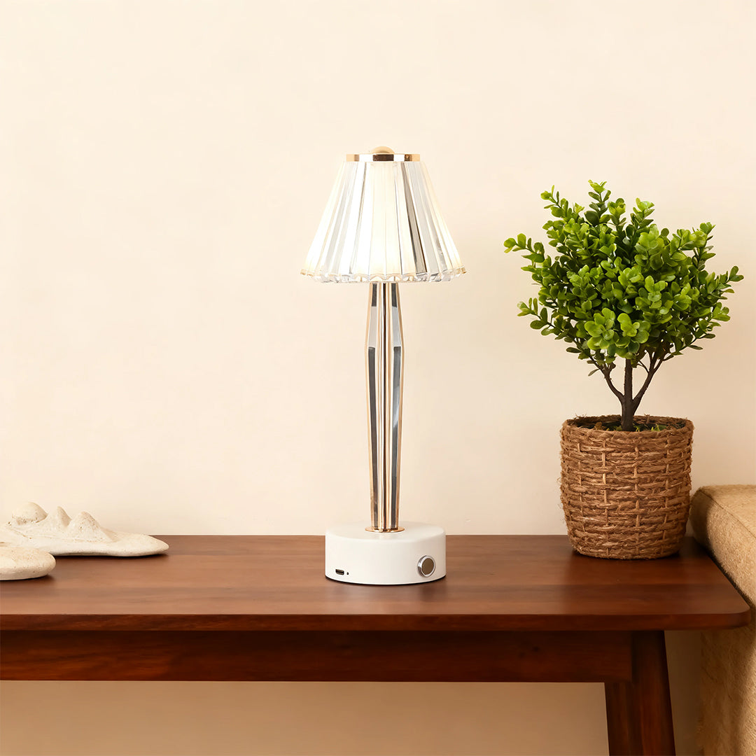 Classic Table Lamp USB Touch Control Iron Body and Acrylic Shade Light