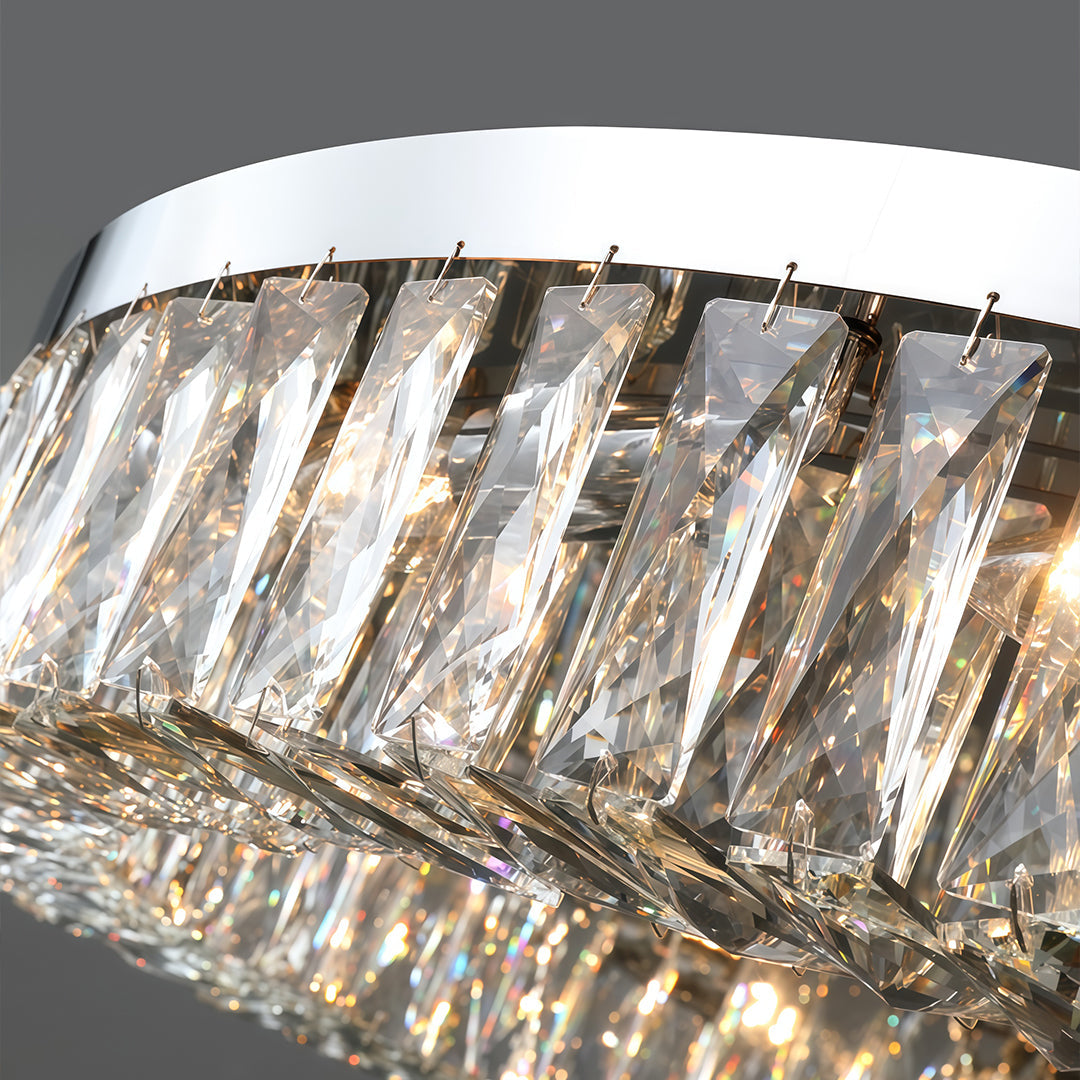 Modern Crystal Ceiling Light Elegant Ring-Shaped Light