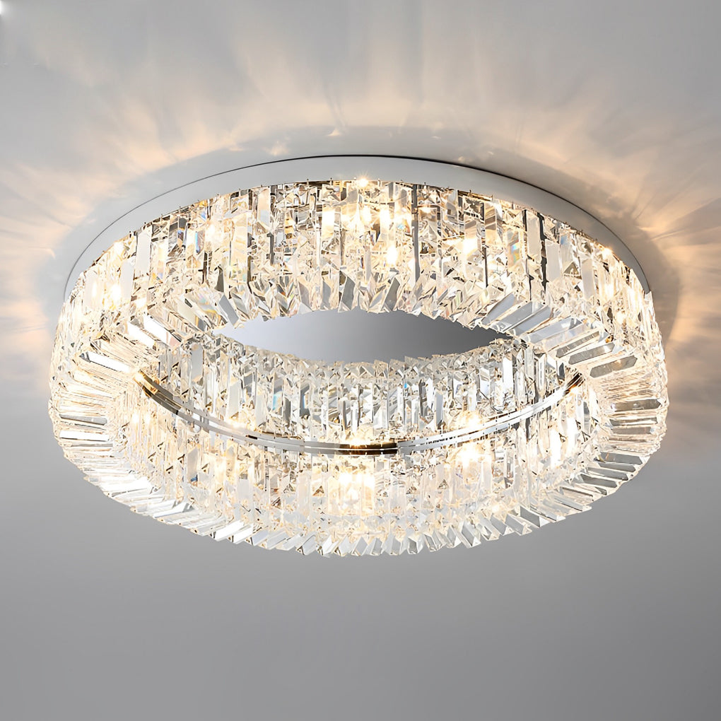 Modern Crystal Ceiling Light Elegant Ring-Shaped Light