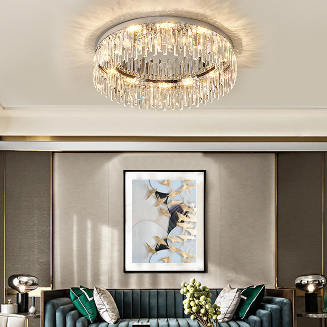 Crystal Flush Mount Ceiling Light Minimalist Round Ceiling Light