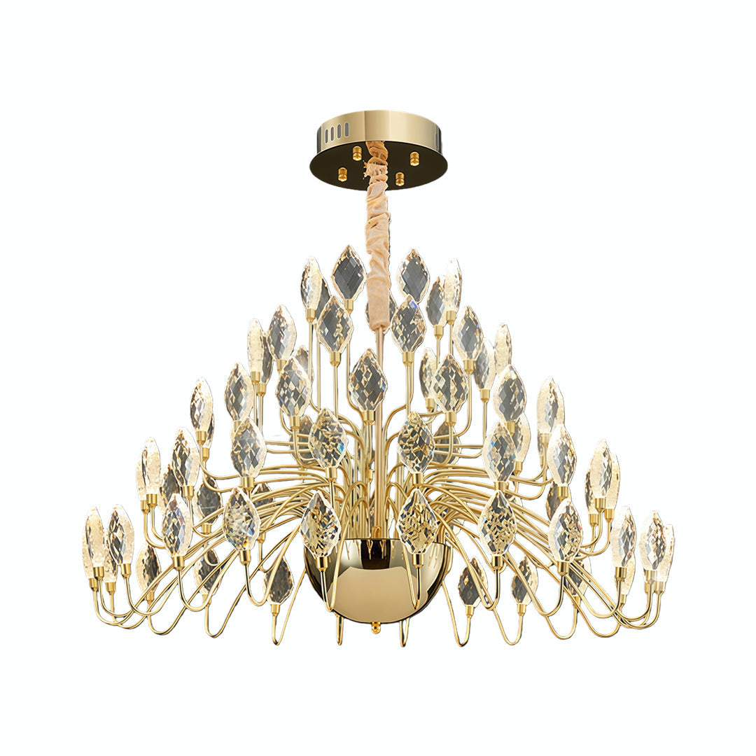 Gold LED Chandelier French Light Luxury Crystal Ceiling Light