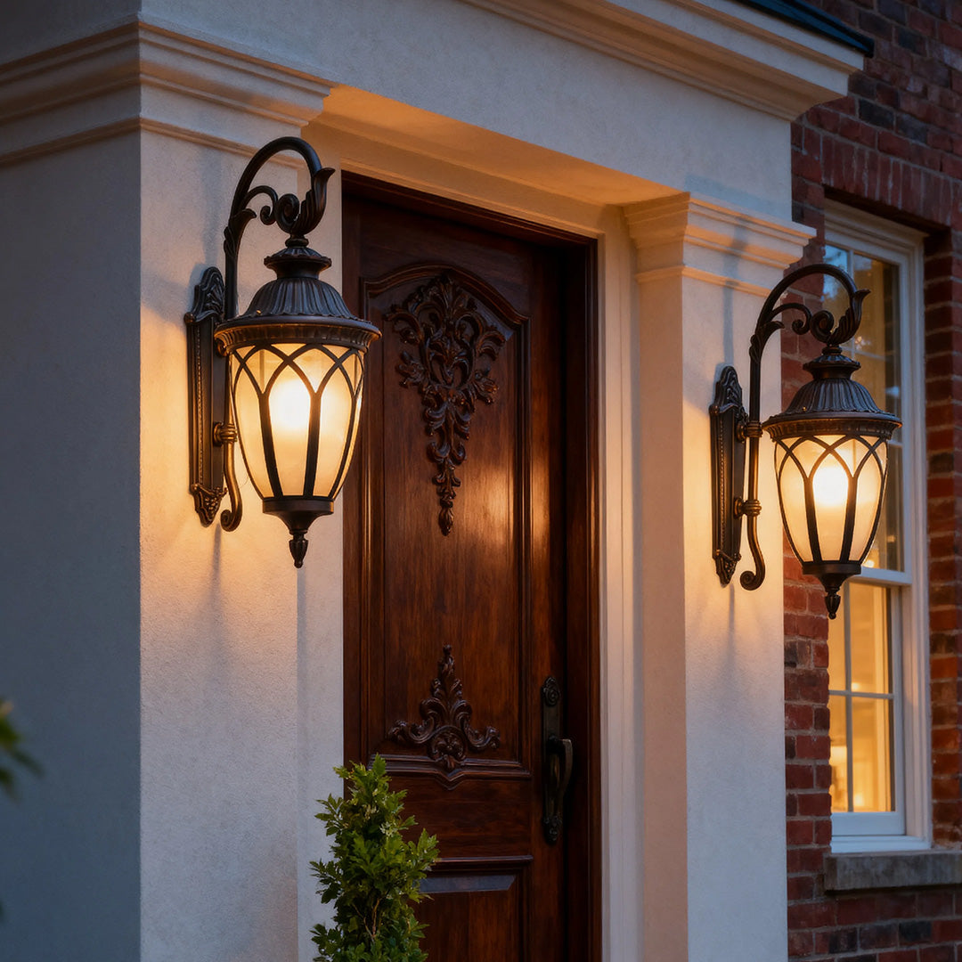 Wall Lights Outdoor Retro Waterproof Aluminum Traditional Lamp