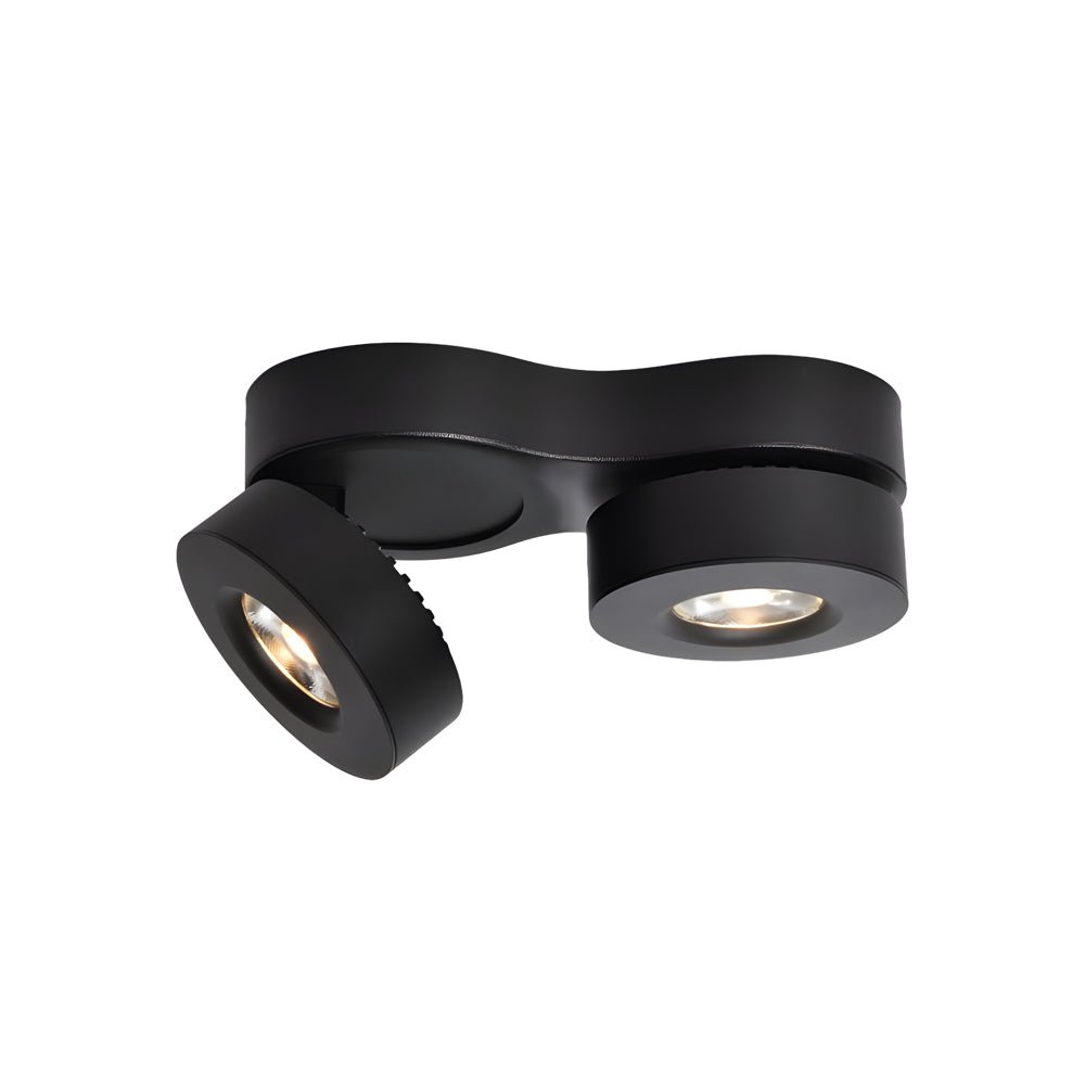 [Open-Box]Modern Double Head Rotating Folding Ceiling-Mounted Spotlight in Black/White