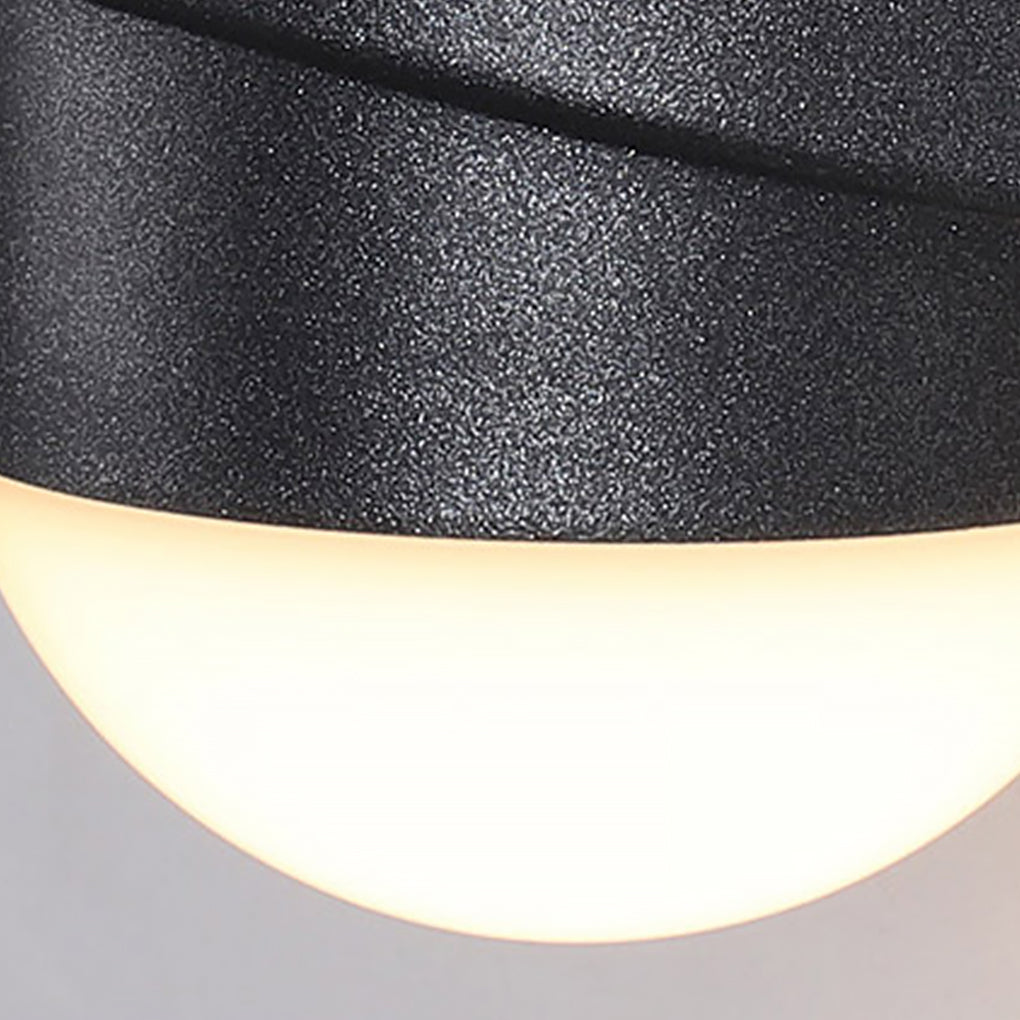 Modern Double Heads Wall Sconce Waterproof LED Black Outdoor Light