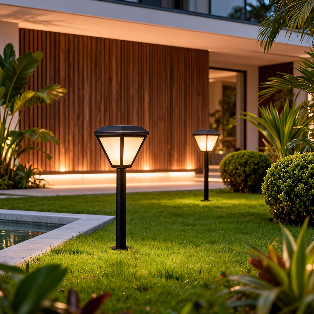 Solar Bollard Path Lights LED Outdoor Landscape Stake Light