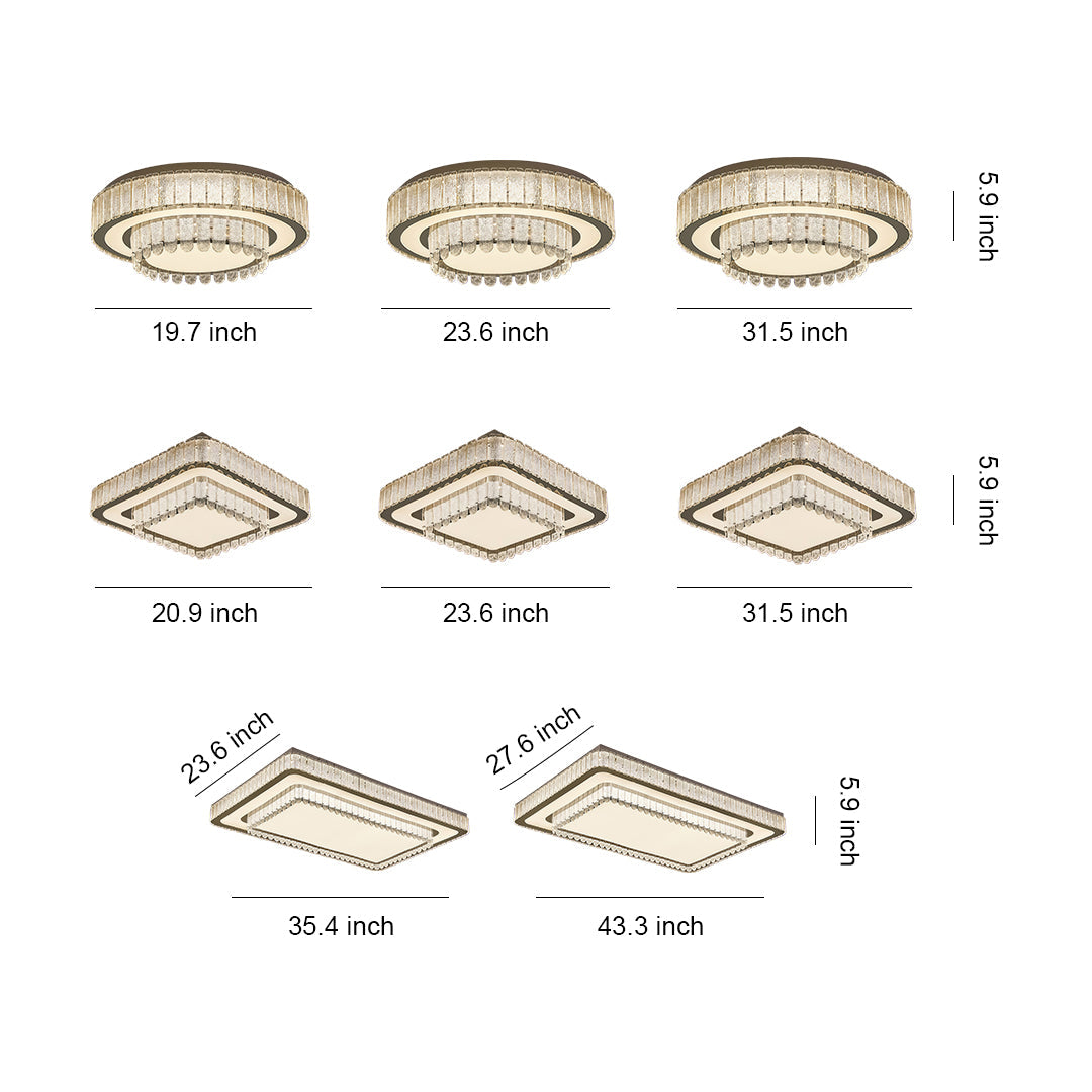 Modern Flush Mount Light Fixtures Luxury Crystal Light