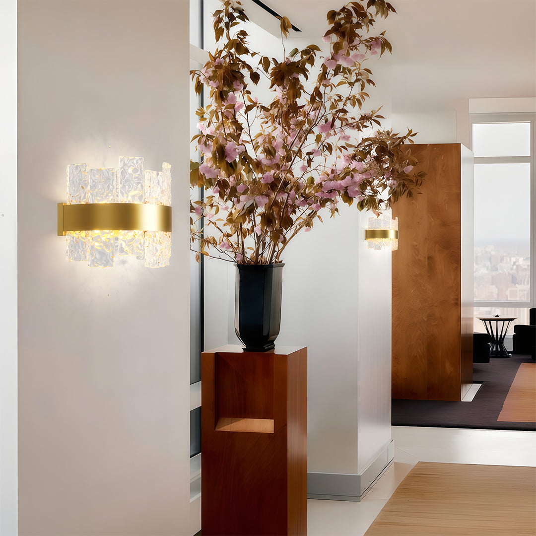 Modern Glass Wall Lights Solid Copper Minimalist Lamp