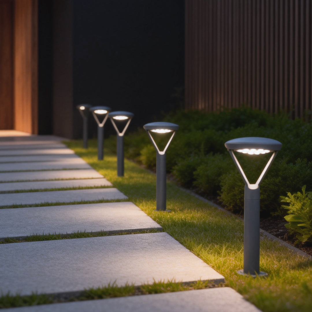Garden Pole Lamp Modern Waterproof Solar LED Aluminum Light