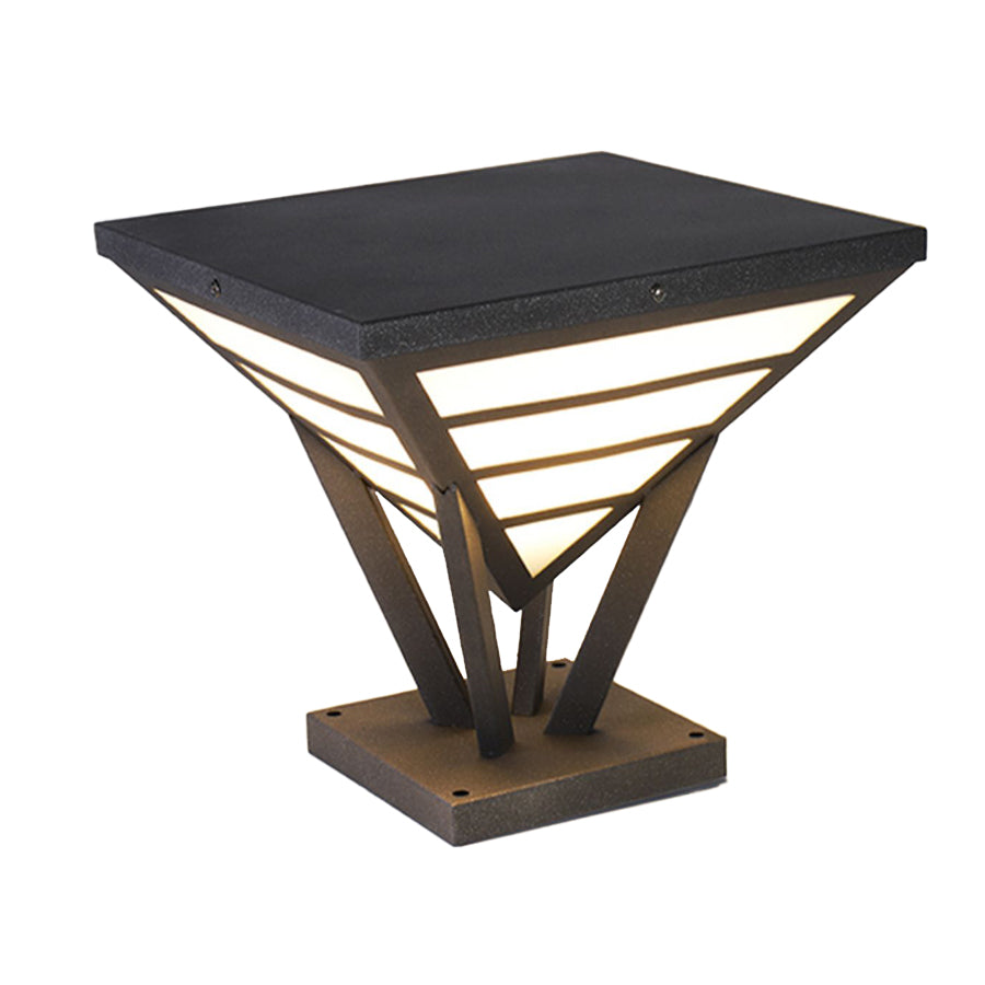 Modern Gate Pillar Lights Geometric Aluminum LED Light
