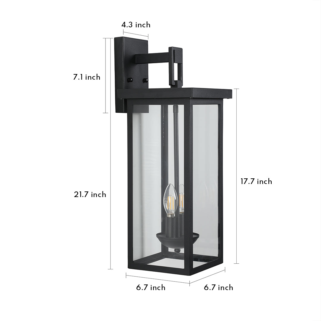 Black External Wall Lights Outdoor Courtyard Waterproof LED Light