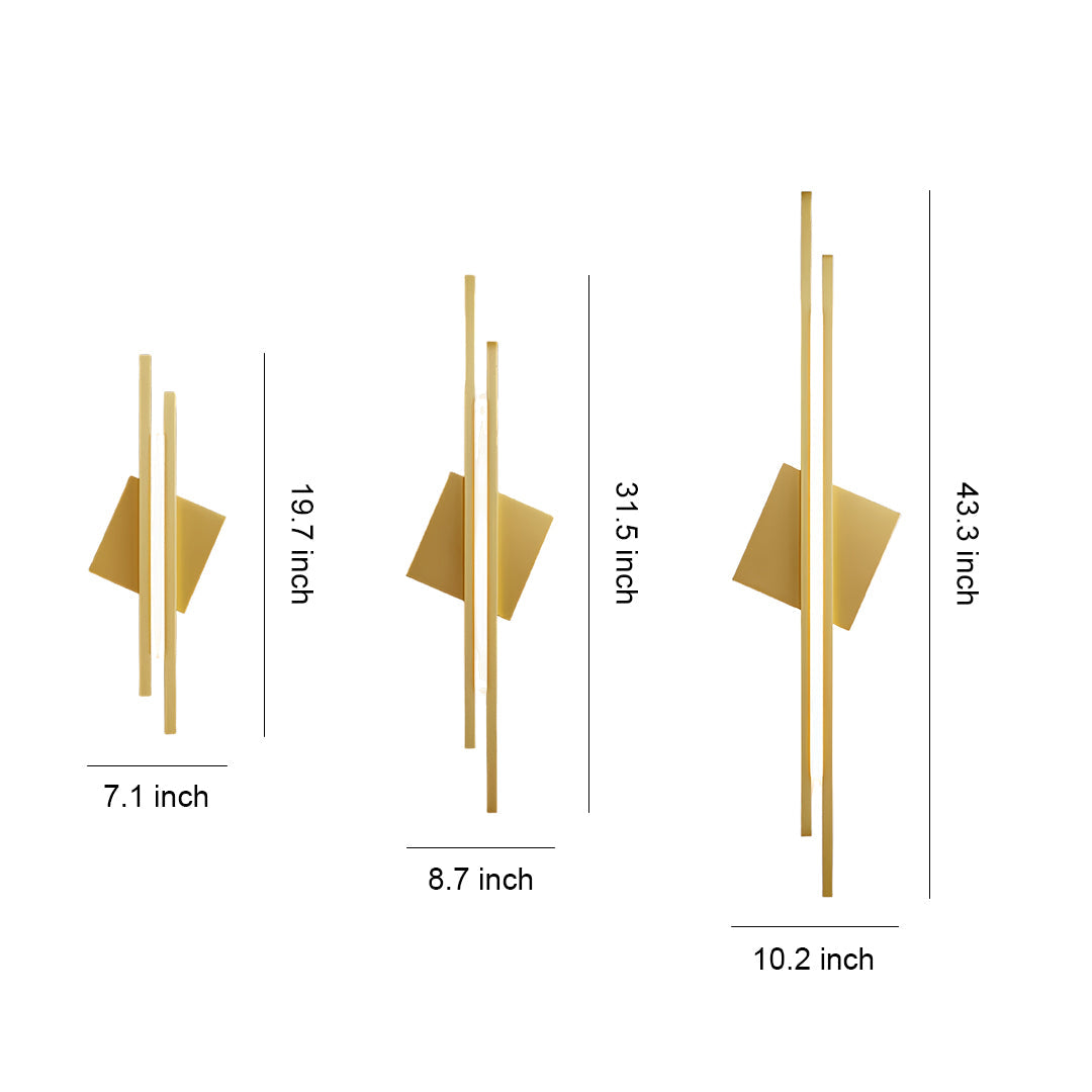 Linear Wall Light Geometric Diamond Accent Sculptural Wall Sconce