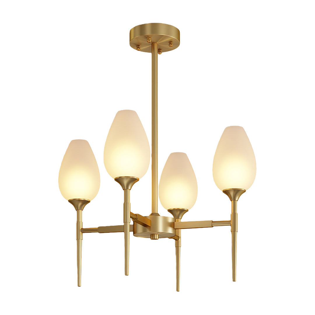 Glass Modern Chandelier Luxury Brass Minimalist Ceiling Light