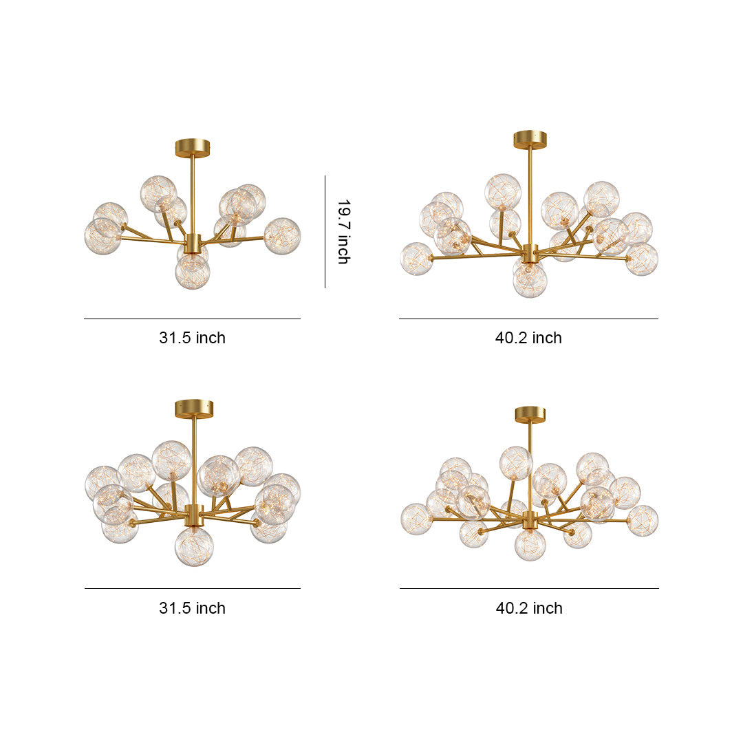 Modern Glass Globe Chandelier Full Sky Star Ceiling Light