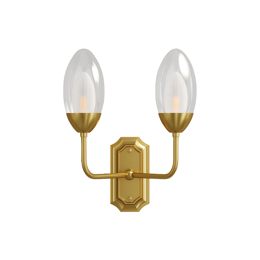 Glass Wall Light Modern Luxury Full Copper Dual Head Lamp