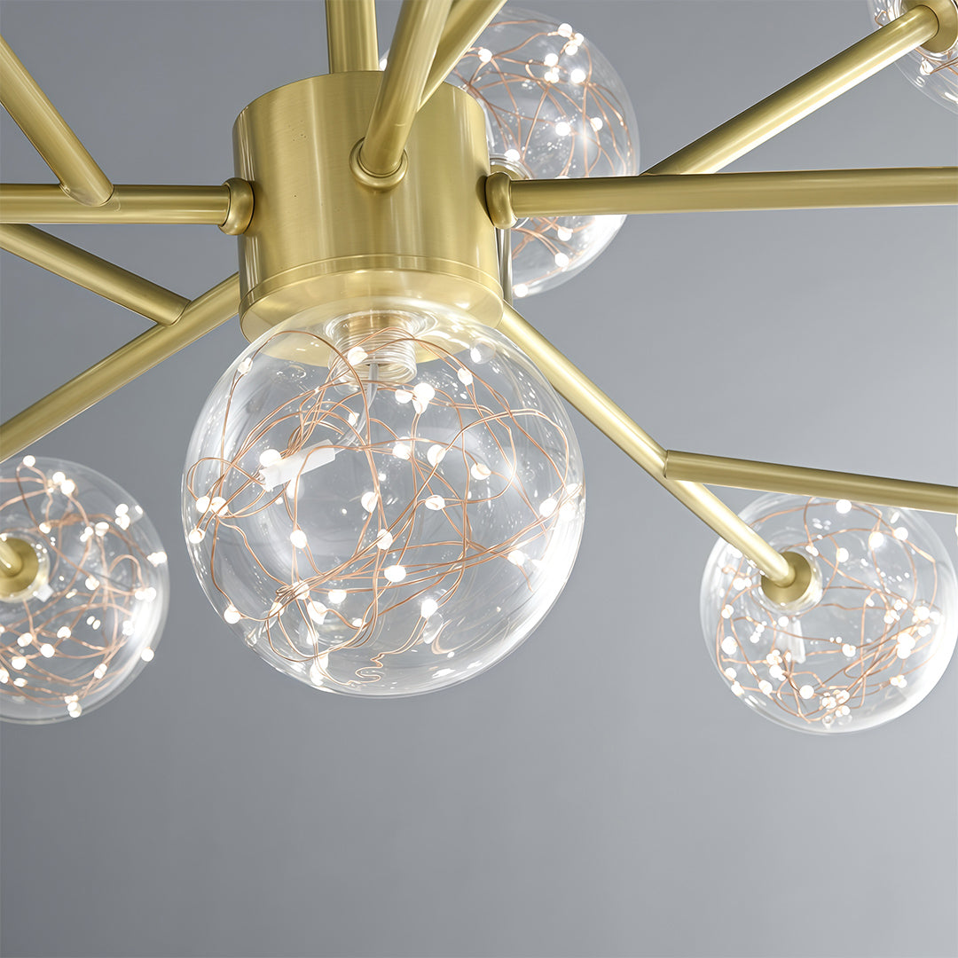 Modern Glass Globe Chandelier Full Sky Star Ceiling Light