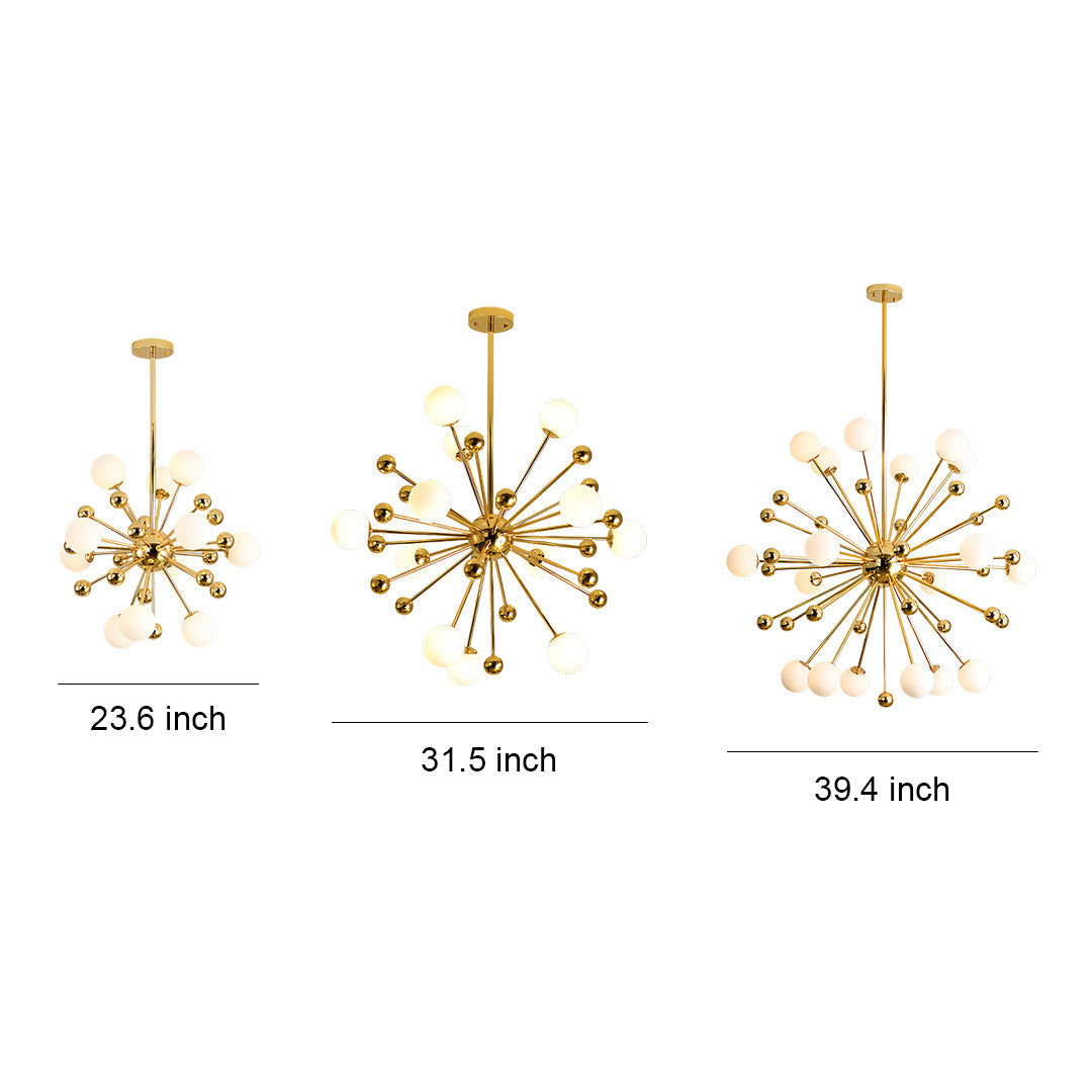 12 Light Sputnik Chandelier Nordic Style Gold Iron LED Ceiling Light