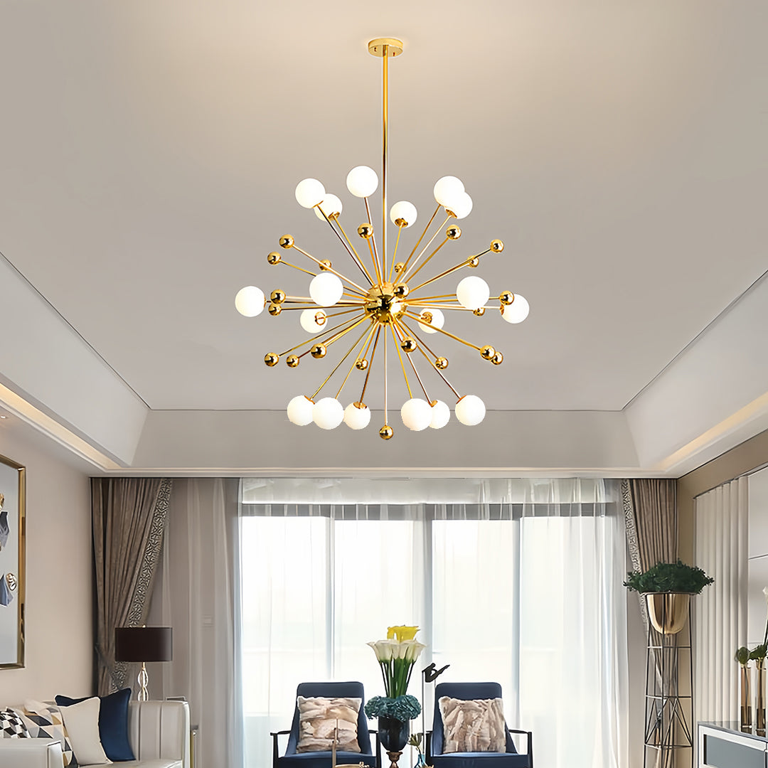 12 Light Sputnik Chandelier Nordic Style Gold Iron LED Ceiling Light