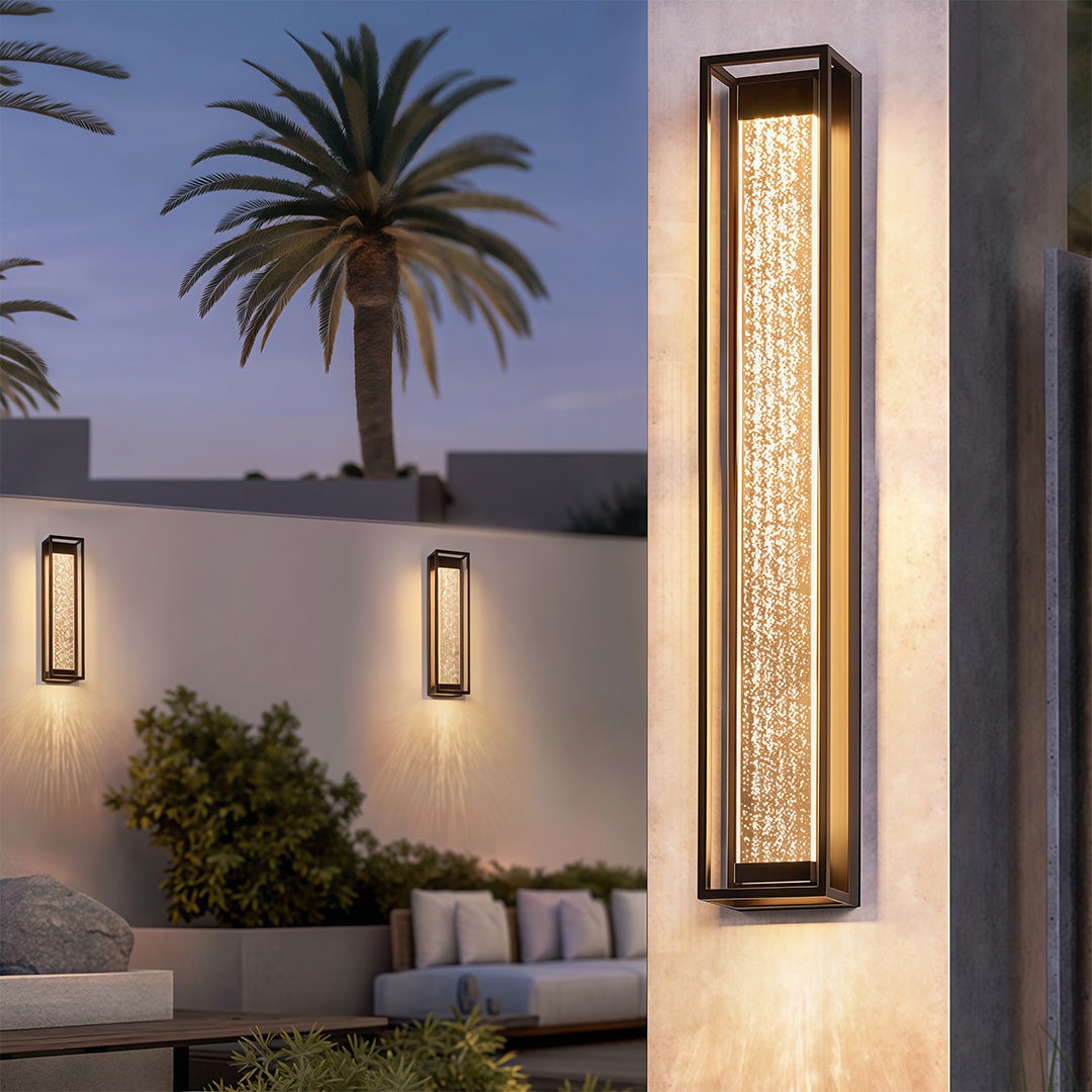 Outdoor Sconces Black Waterproof Linear Wall Light