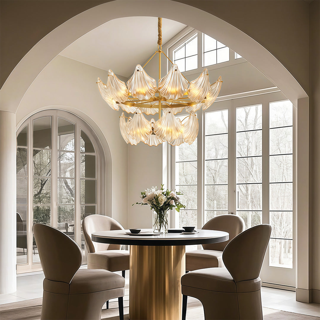 Modern Large Chandeliers Luxury Copper Glass Ceiling Light