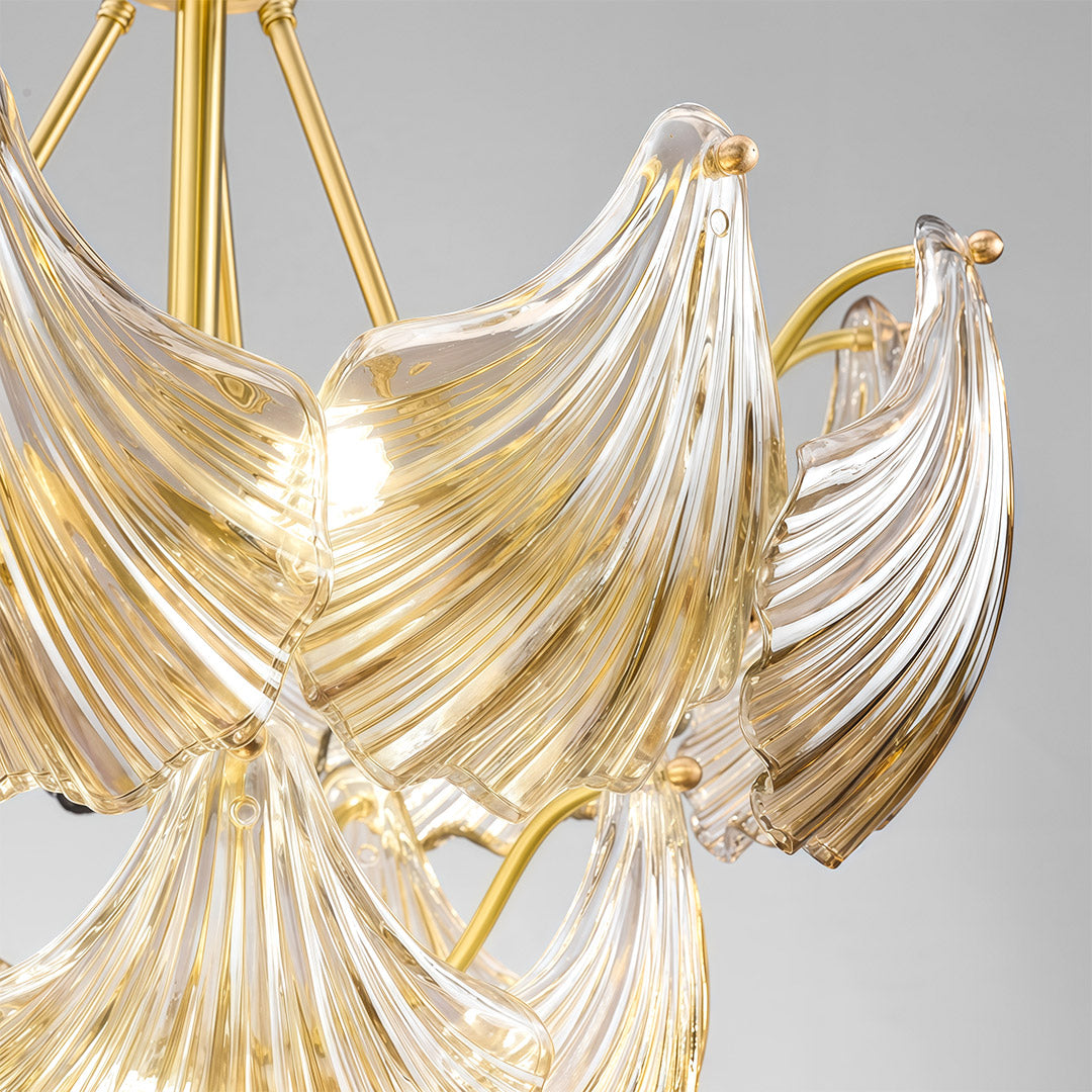 Modern Large Chandeliers Luxury Copper Glass Ceiling Light