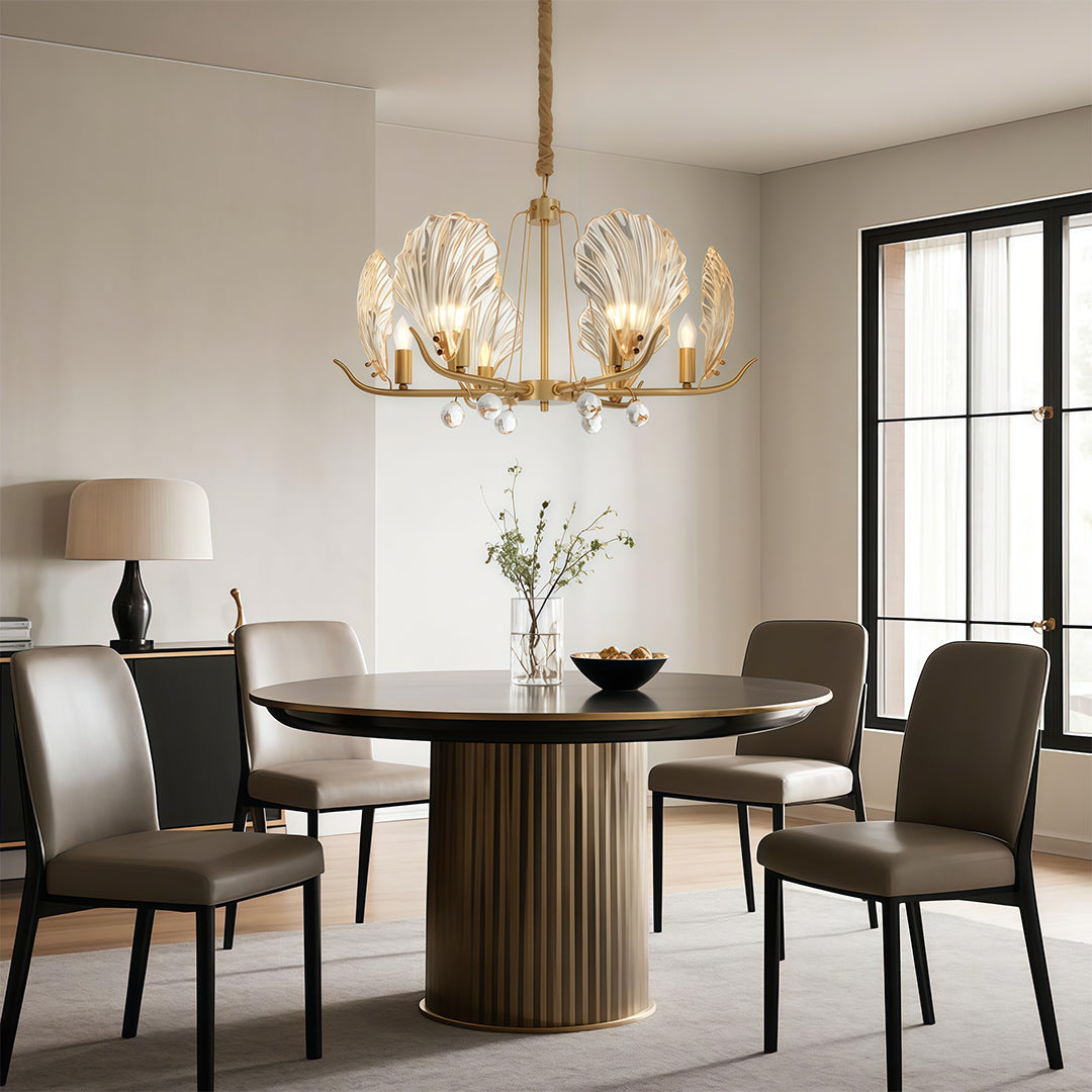 Shell Chandeliers Modern Copper Glass Ceiling Light
