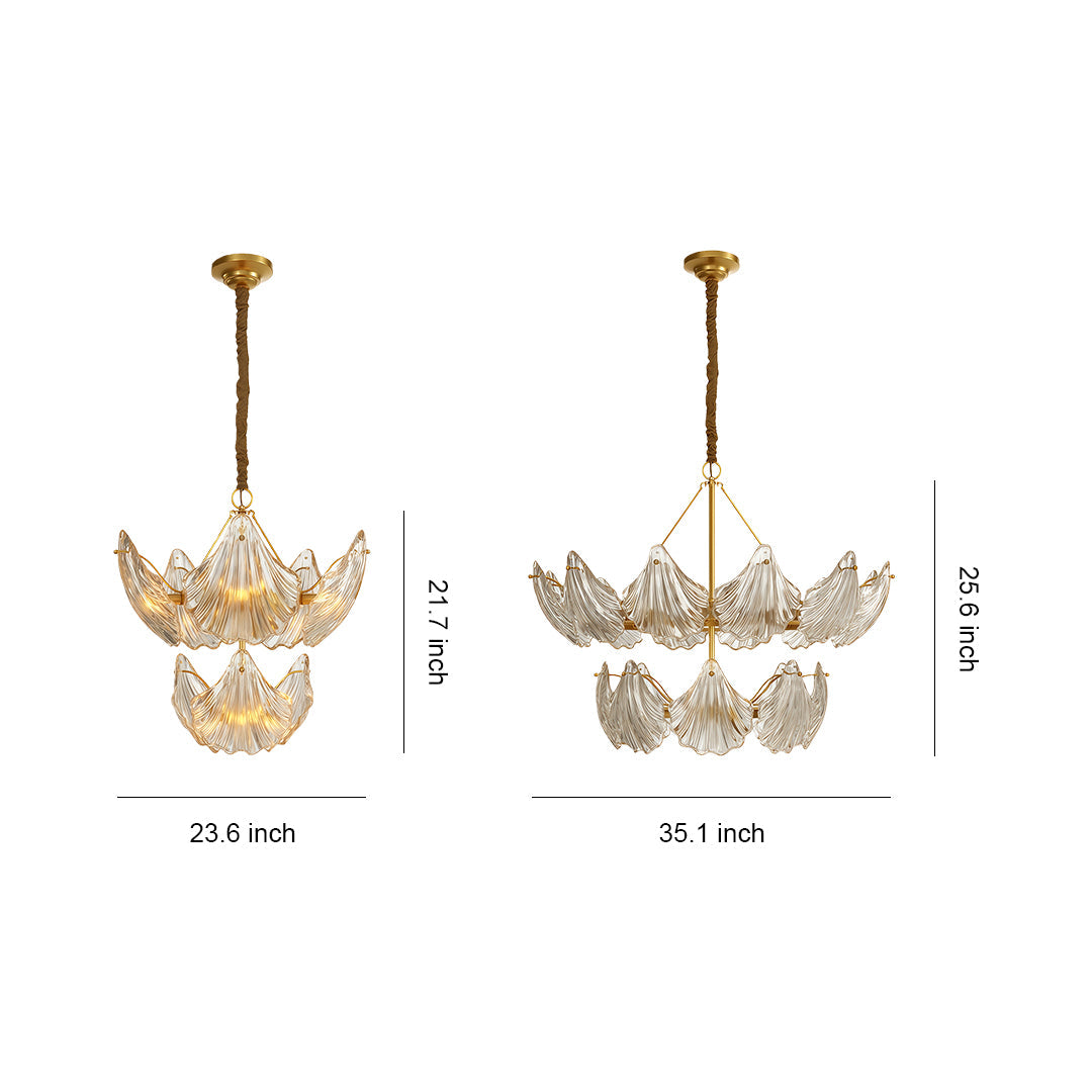 Modern Large Chandeliers Luxury Copper Glass Ceiling Light