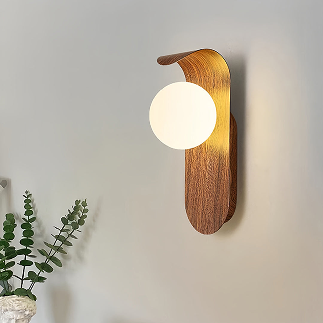 LED Lights For Wall Mid-Century Minimalist Wood Grain Wall Lights