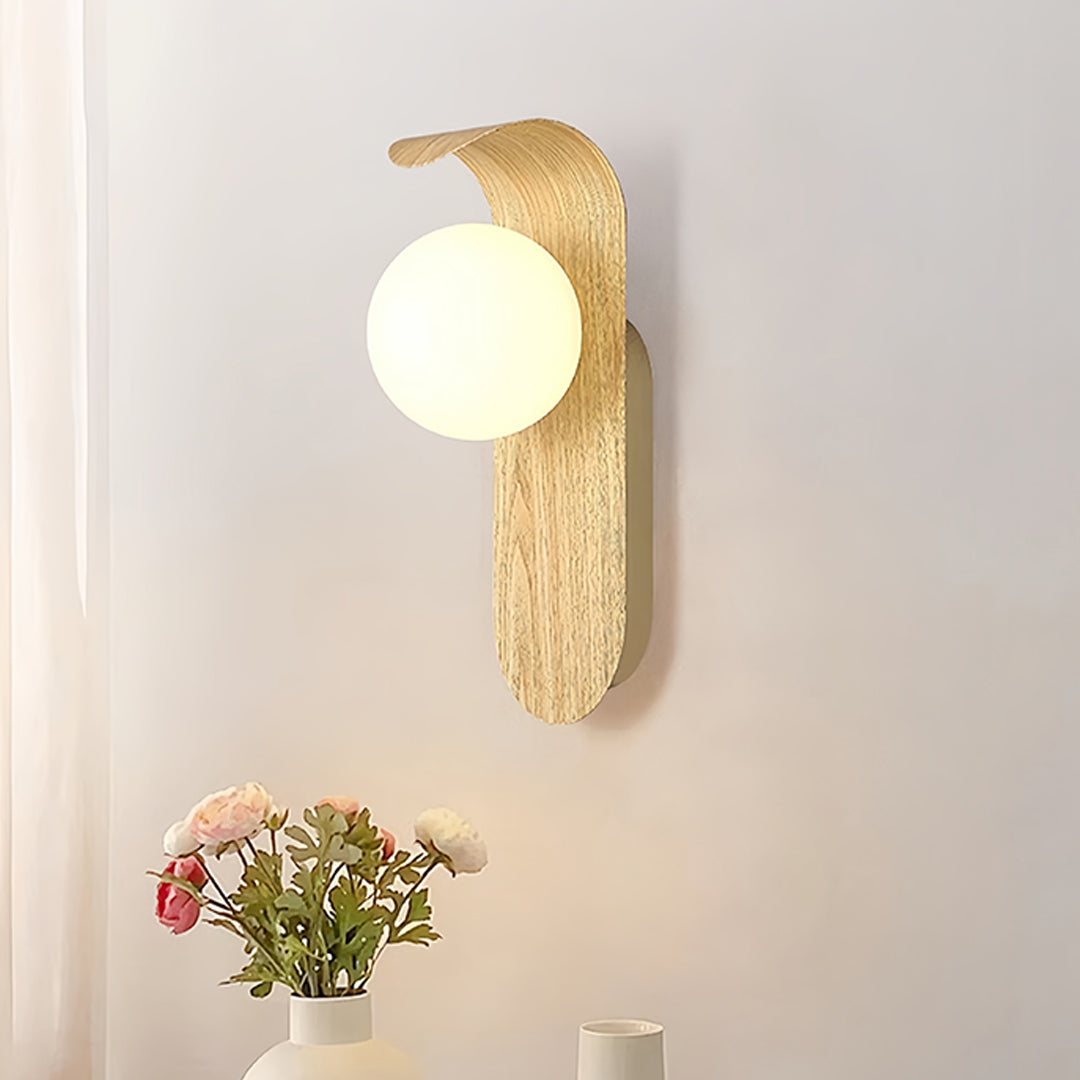 LED Lights For Wall Mid-Century Minimalist Wood Grain Wall Lights