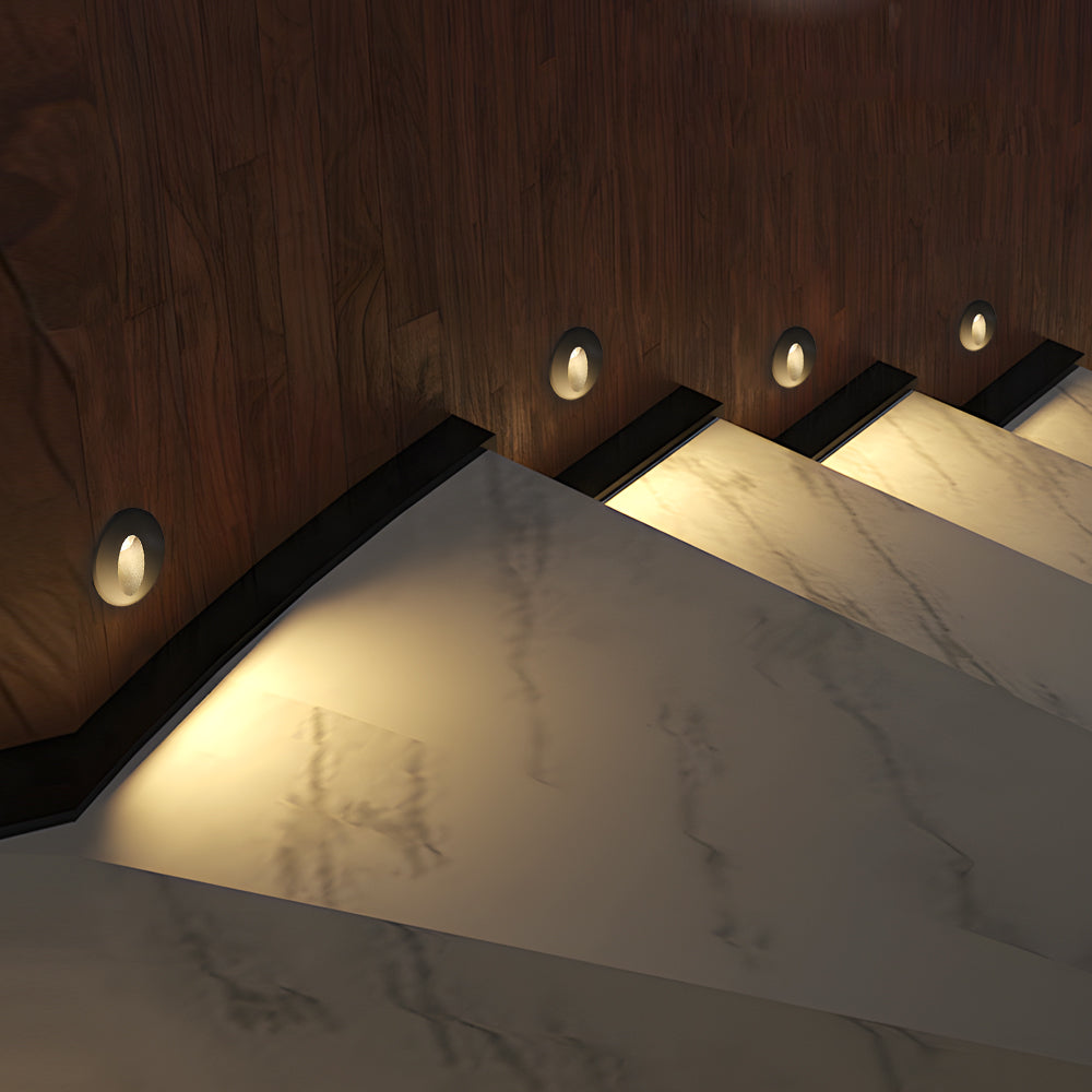 LED Step Light with Recessed Oval Aperture Waterproof Modern Light