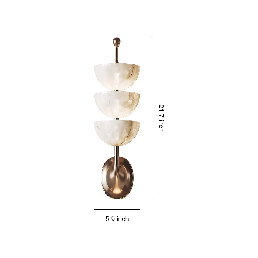 Modern LED Wall Lights Minimalist Copper Marble Lamp