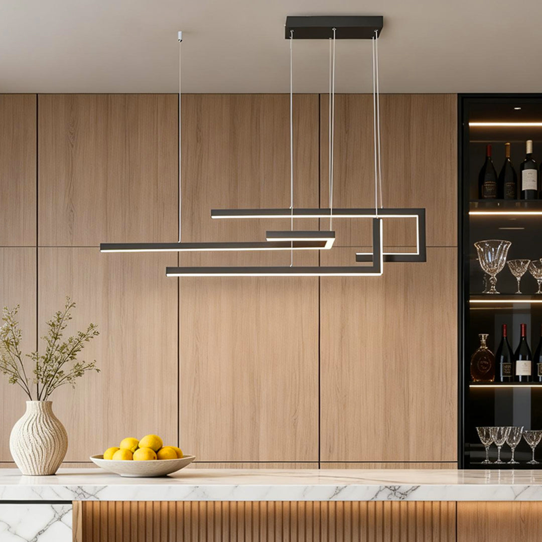 Modern Linear LED Chandelier Hardware Ceiling Light