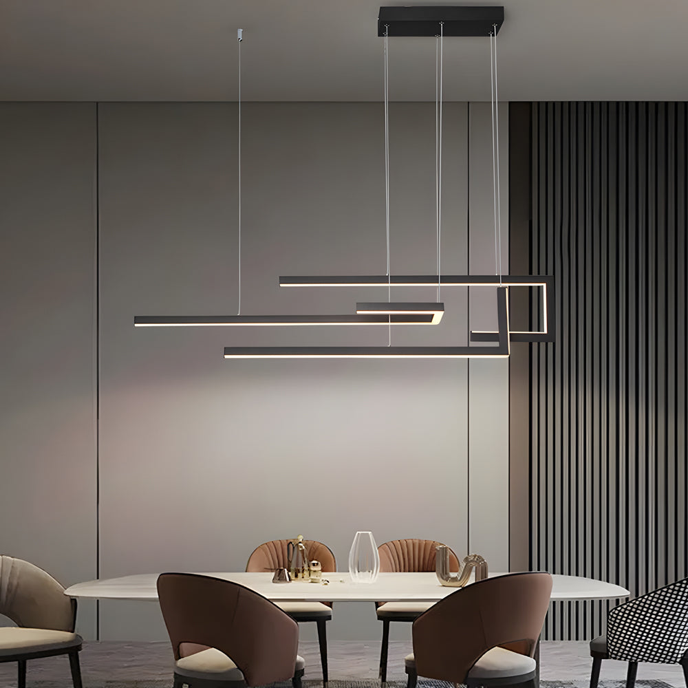 Modern Linear LED Chandelier Hardware Ceiling Light
