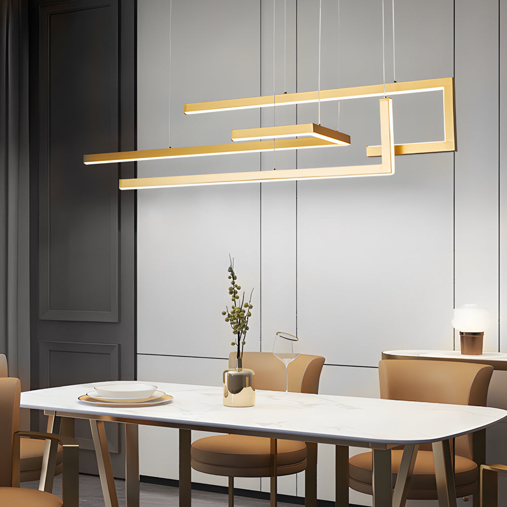 Modern Linear LED Chandelier Hardware Ceiling Light