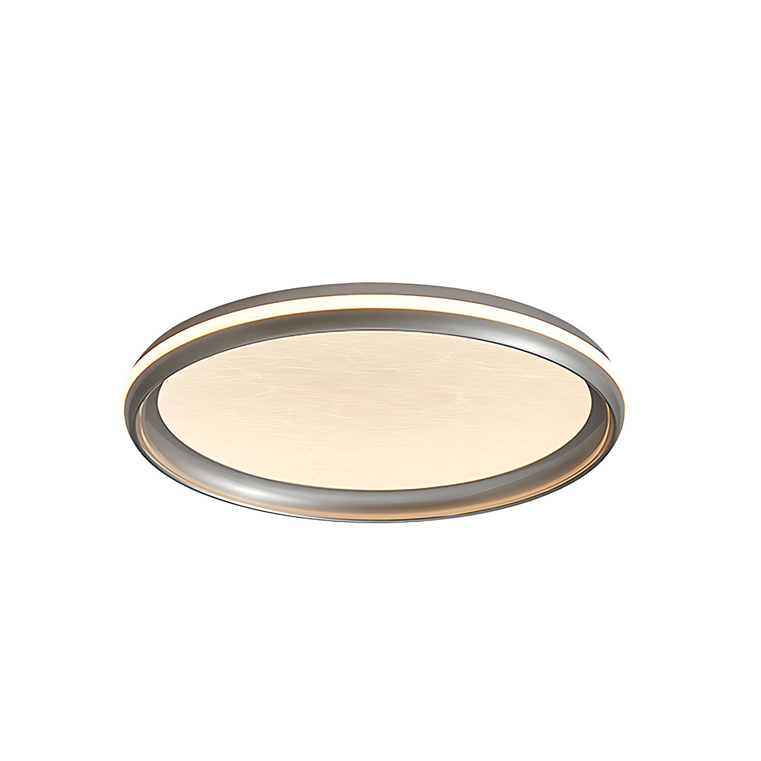 Metal Flush Mount Light Silver Finish White Acrylic Ceiling Light