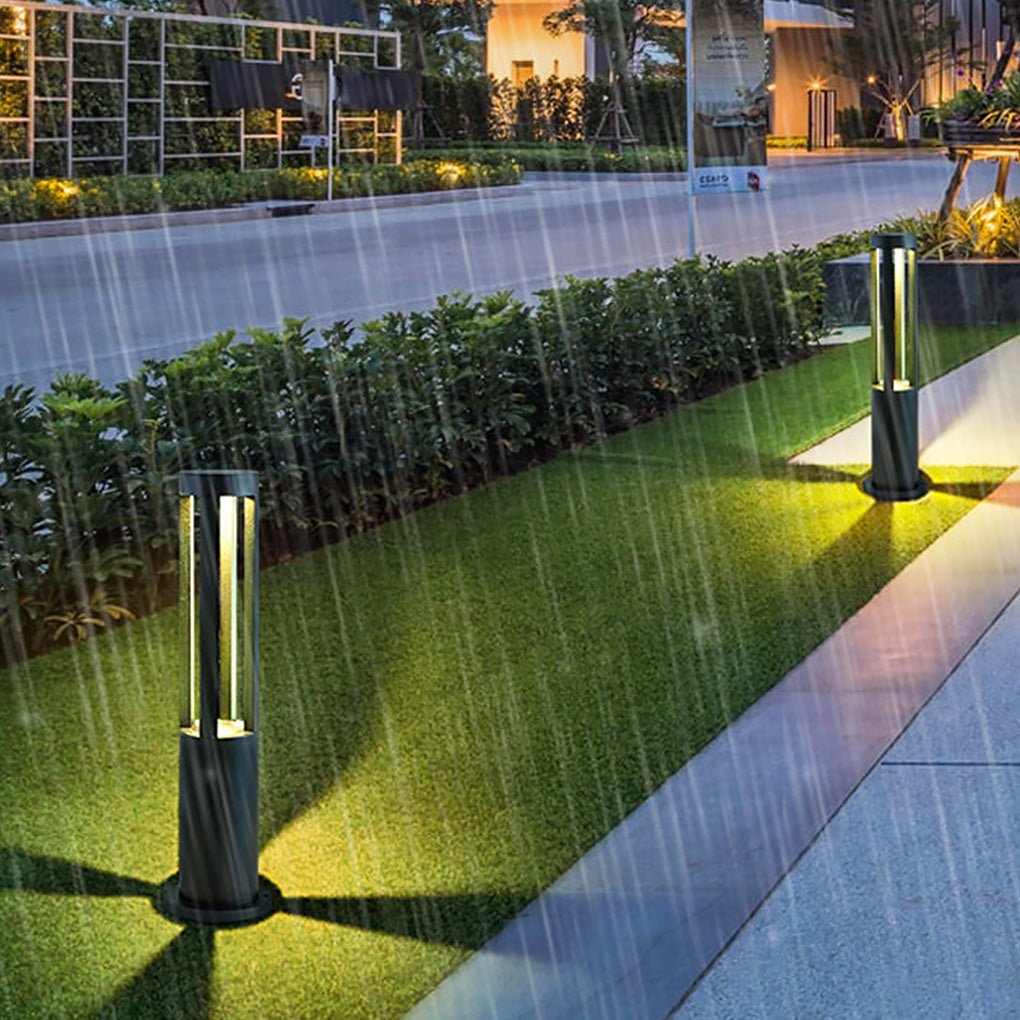Exterior Bollard Light Fixtures Modern Circular LED Light